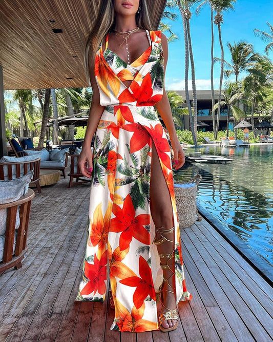 Effortless Summer Maxi V Neck Summer Dress