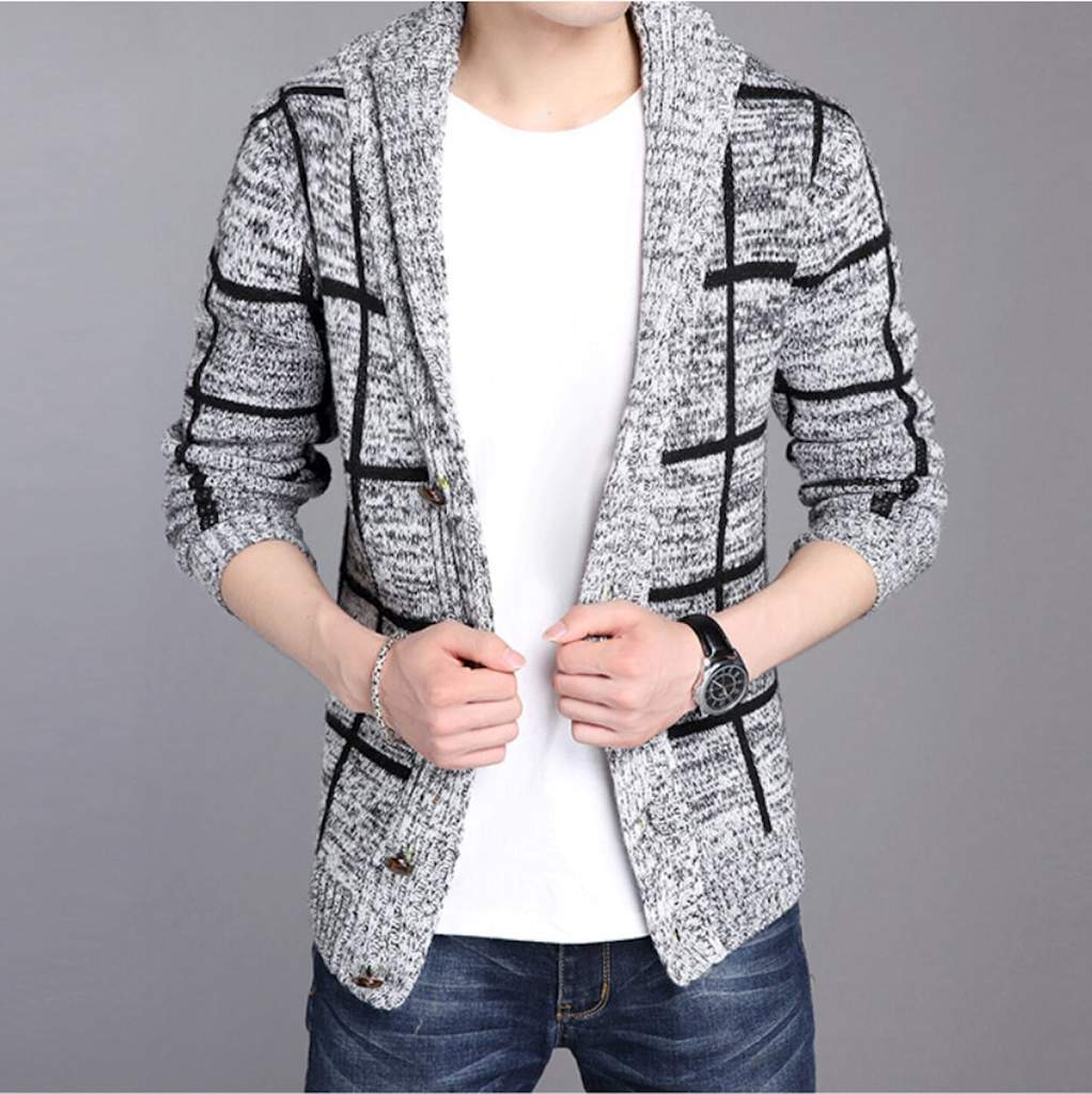 Mens Shawl Collar Gray Cardigan. HOT!!!