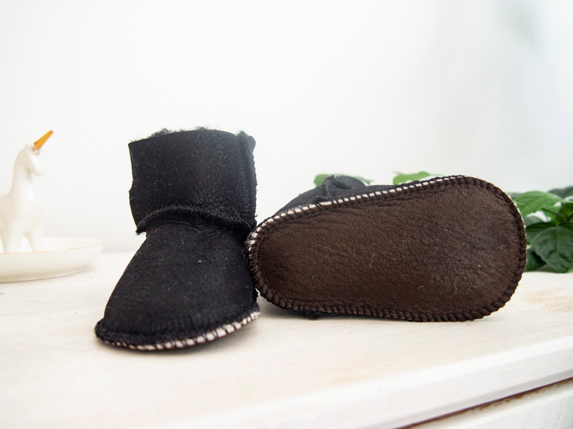 Baby Black Sheepskin Boots.