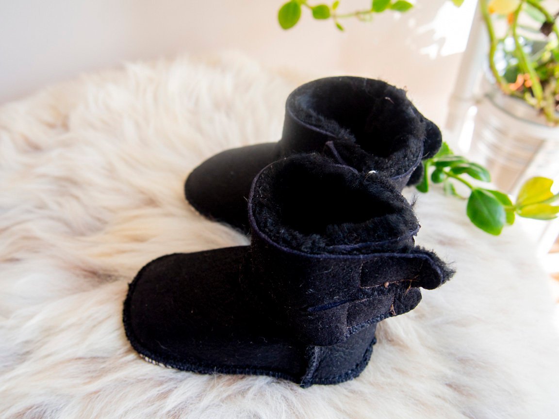 Baby Black Sheepskin Boots.