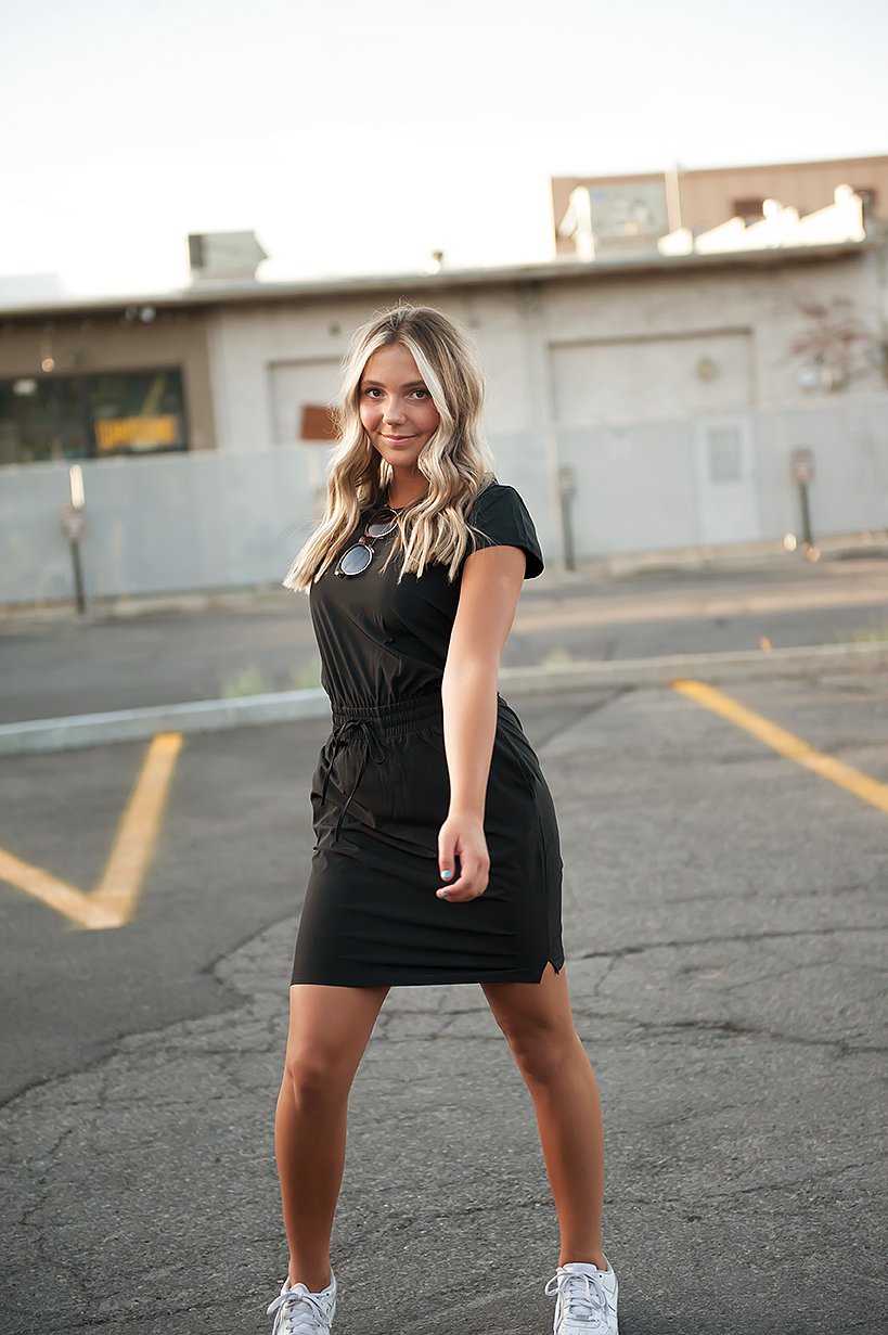 DT Women's DOWNTOWN Lightweight Dress in Black - Lush Mom's Fav Pick of the Day!